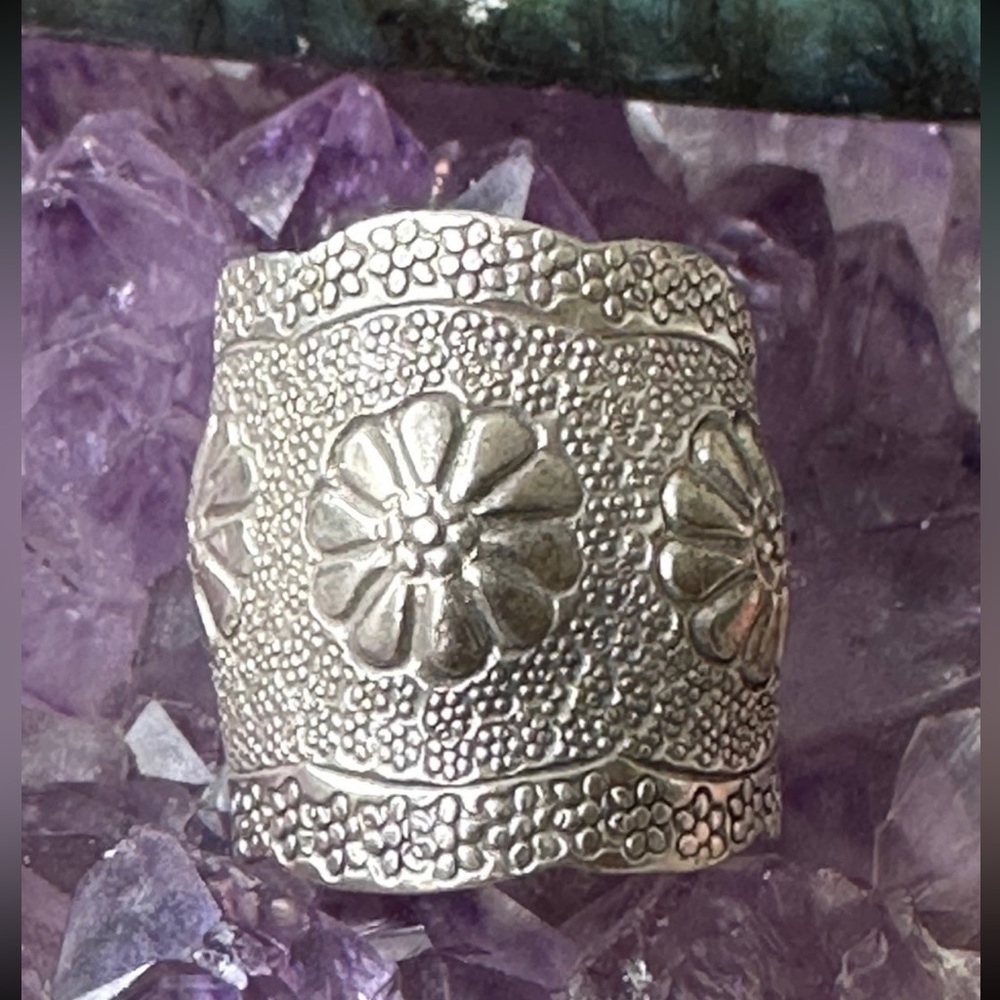 Sterling Silver Adjustable Cuff Ring - image 1